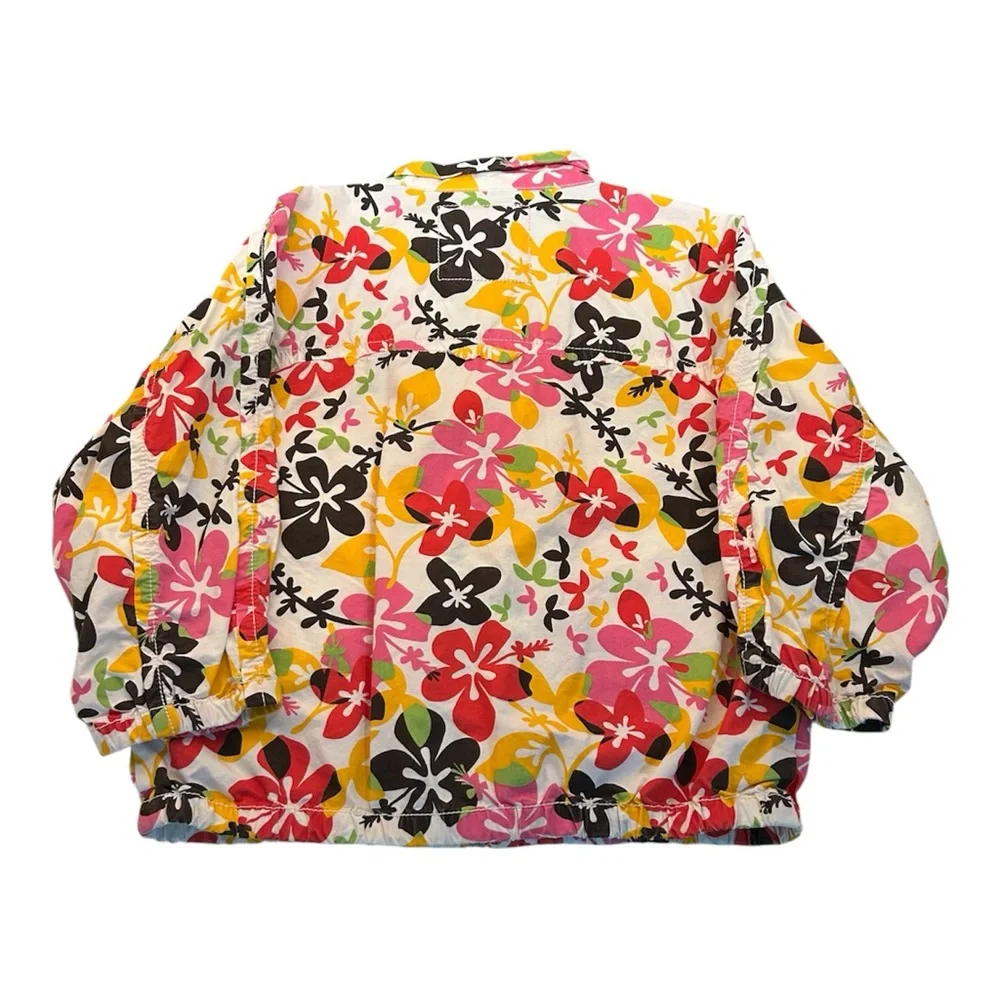 Old Navy 2008‎ Vintage Y2K Floral Girls Kids Jacket Size Large 100% Cotton